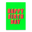 Deli Cards Postkarte "Happy Birthday 3D-Typo" | Coole Karte zum Geburtstag