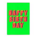 Deli Cards Postkarte "Happy Birthday 3D-Typo" | Coole Karte zum Geburtstag