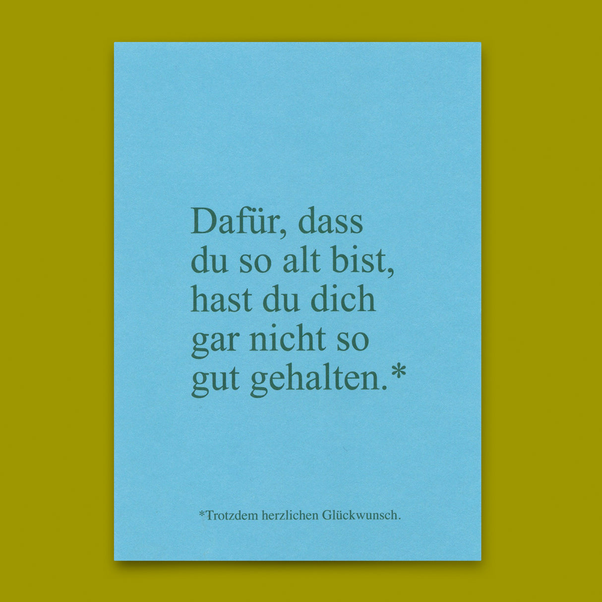 Deli Cards Postkarte "Garnicht so gut gehalten" | Lustige Karte zum Geburtstag