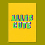 Deli Cards Postkarte "Alles Gute 3D-Typo" | Coole Karte zur Hochzeit