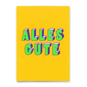 Deli Cards Postkarte "Alles Gute 3D-Typo" | Coole Karte zur Hochzeit