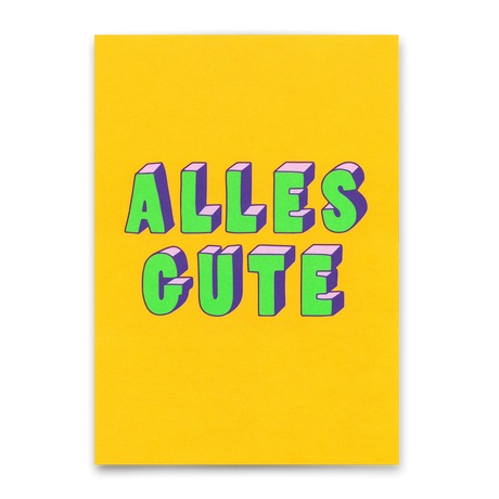 Deli Cards Postkarte "Alles Gute 3D-Typo" | Coole Karte zur Hochzeit