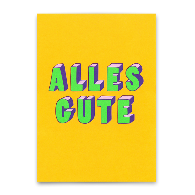 Deli Cards Postkarte "Alles Gute 3D-Typo" | Coole Karte zur Hochzeit