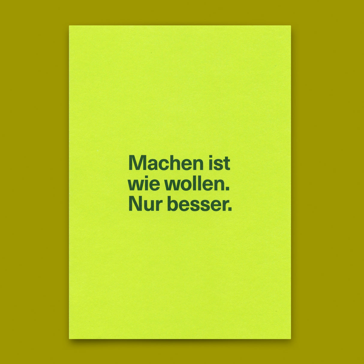 Deli Cards Postkarte "Machen ist wie wollen" | Lustige Karte für jeden Anlass