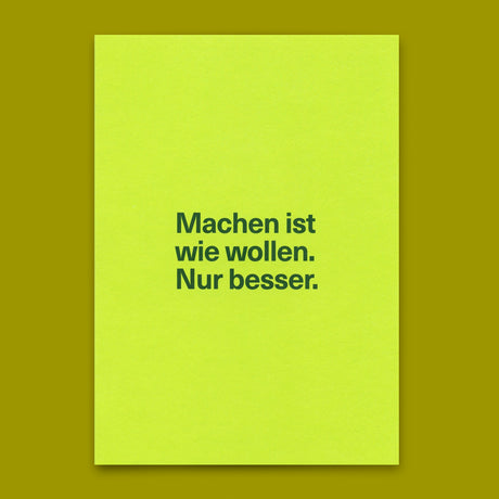 Deli Cards Postkarte "Machen ist wie wollen" | Lustige Karte für jeden Anlass