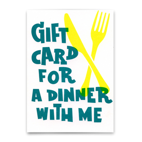 Deli Cards Postkarte "Dinner" | Schöne Gutschein-Karte mit Spruch für jeden Anlass