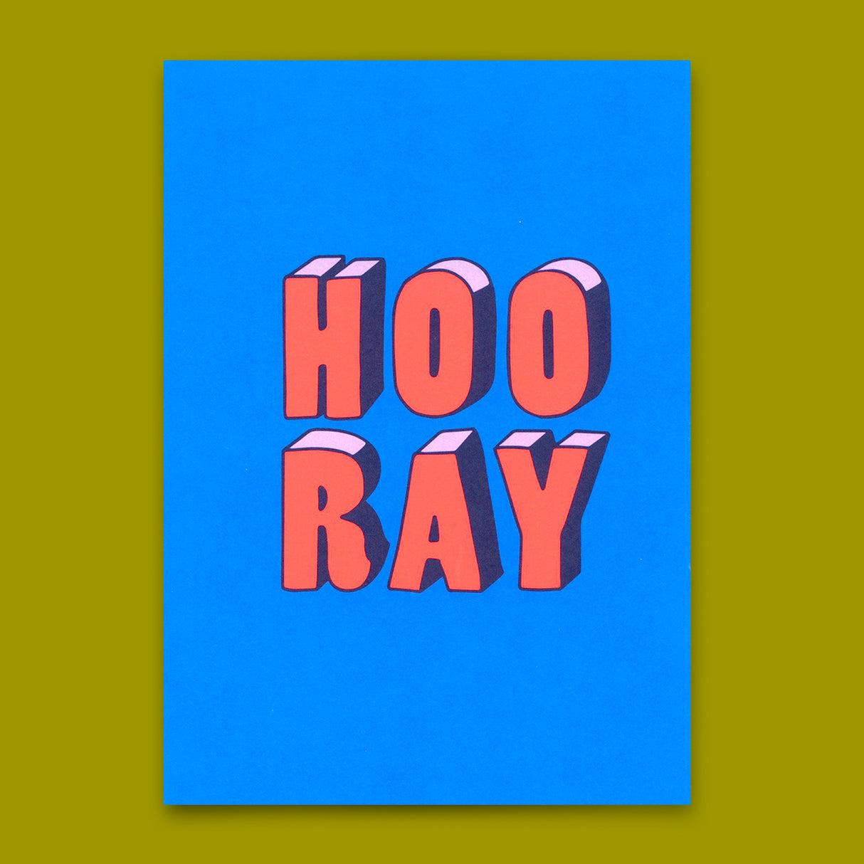 Deli Cards Postkarte "Hooray 3D-Typo" | Coole Karte für jeden Anlass