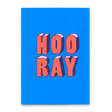 Deli Cards Postkarte "Hooray 3D-Typo" | Coole Karte für jeden Anlass