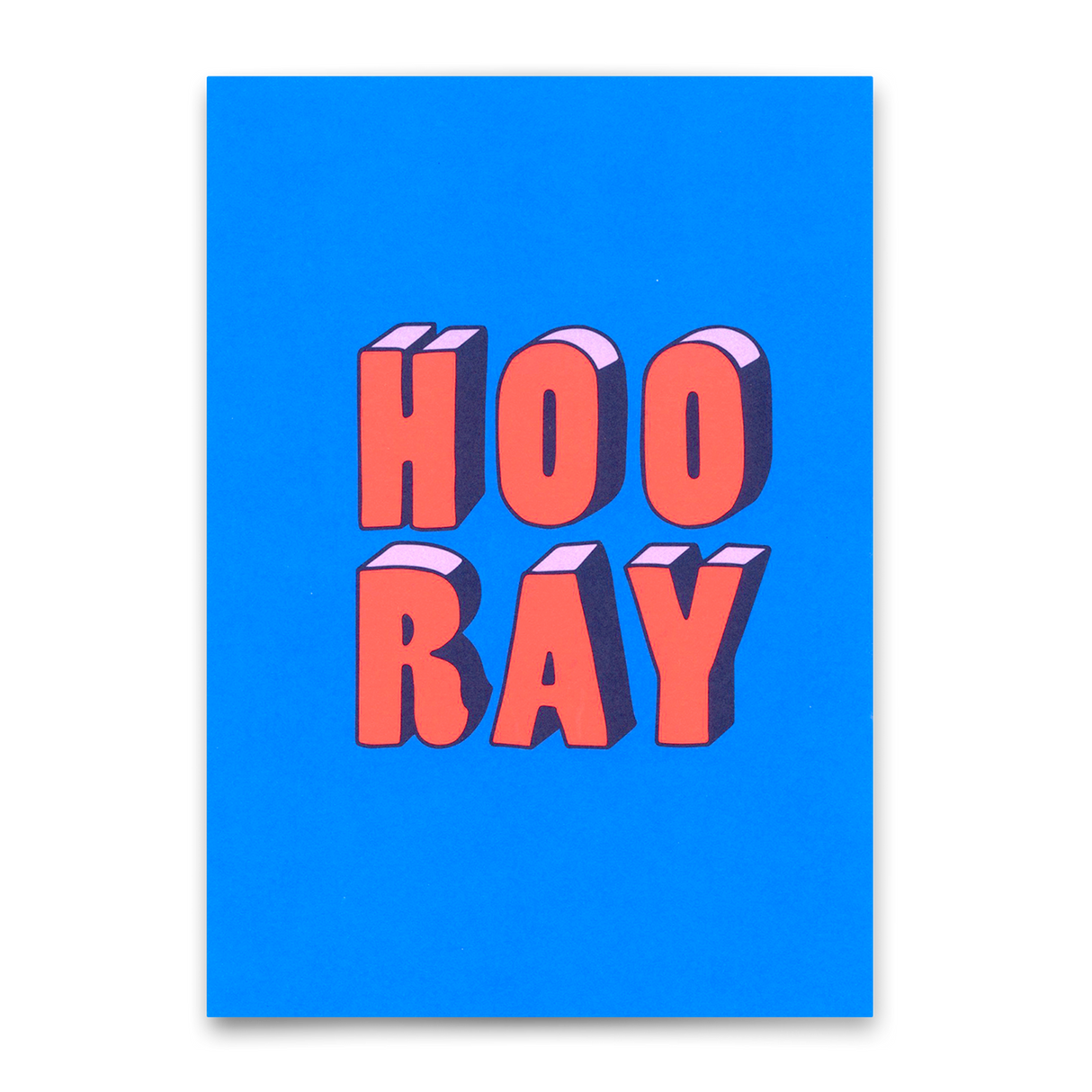 Deli Cards Postkarte "Hooray 3D-Typo" | Coole Karte für jeden Anlass