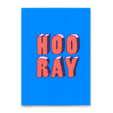 Deli Cards Postkarte "Hooray 3D-Typo" | Coole Karte für jeden Anlass
