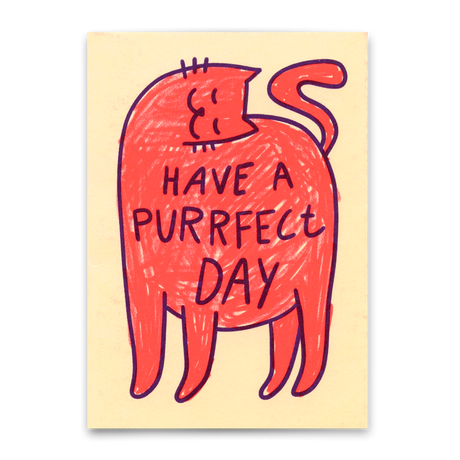 Deli Cards Postkarte "Have a purrfect day" | Lustige Karte mit Katzenmotiv