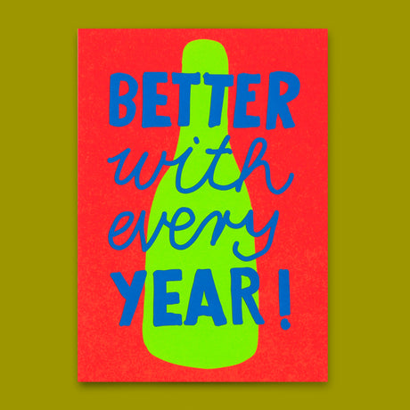 Deli Cards Postkarte "Better every year" | Ausgefallene Karte zum Geburtstag