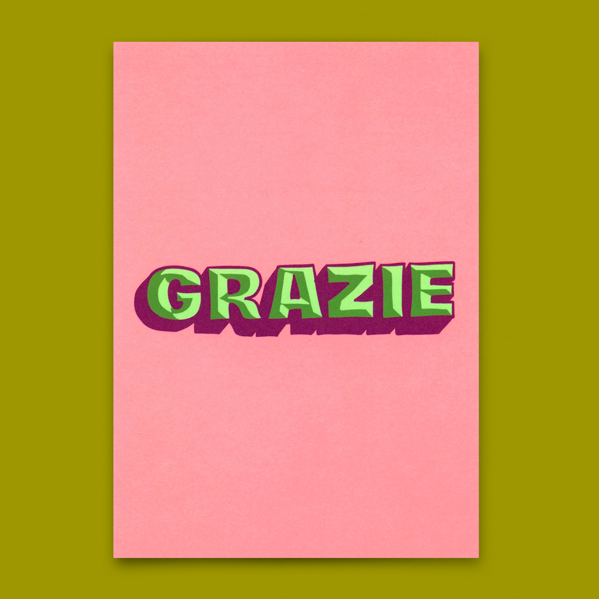 Deli Cards Postkarte "Grazie 3D" | Coole Karte zum Dankesagen