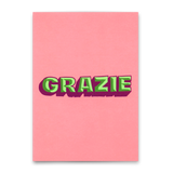 Deli Cards Postkarte "Grazie 3D" | Coole Karte zum Dankesagen