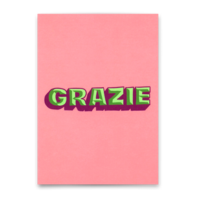 Deli Cards Postkarte "Grazie 3D" | Coole Karte zum Dankesagen