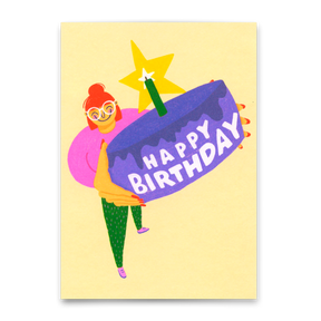 Deli Cards Postkarte "Happy Birthday Cake" | Schöne Karte zum Geburtstag