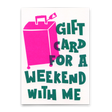 Deli Cards Postkarte "Weekend" | Schöne Gutschein-Karte mit Spruch für jeden Anlass