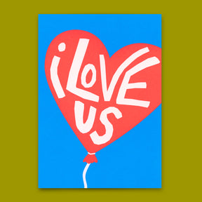 Deli Cards Postkarte "I love us" | Lustige Karte für Verliebte