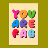 Deli Cards Postkarte "You are fab" | Lustige Karte für jeden Anlass