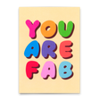 Deli Cards Postkarte "You are fab" | Lustige Karte für jeden Anlass