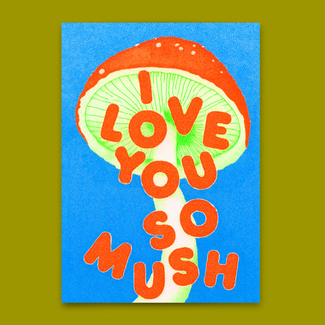 Deli Cards Postkarte "I love you so mush" | Lustige Karte für Verliebte