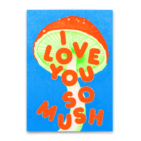 Deli Cards Postkarte "I love you so mush" | Lustige Karte für Verliebte