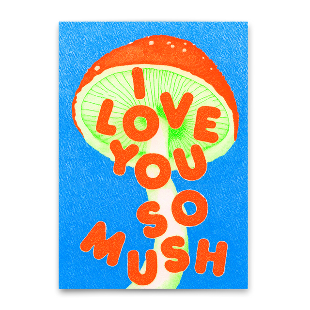 Deli Cards Postkarte "I love you so mush" | Lustige Karte für Verliebte