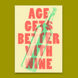 Deli Cards Postkarte "Age gets better with wine" | Lustige Karte zum Geburtstag
