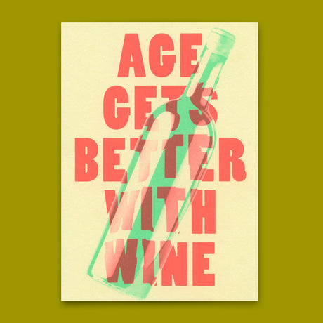 Deli Cards Postkarte "Age gets better with wine" | Lustige Karte zum Geburtstag