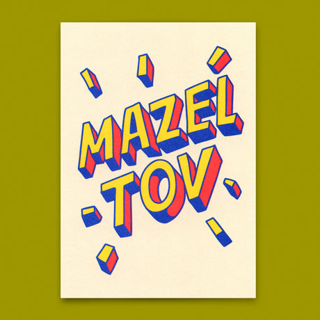 Deli Cards Postkarte "Mazel Tov" | Besondere Karte für jeden Anlass