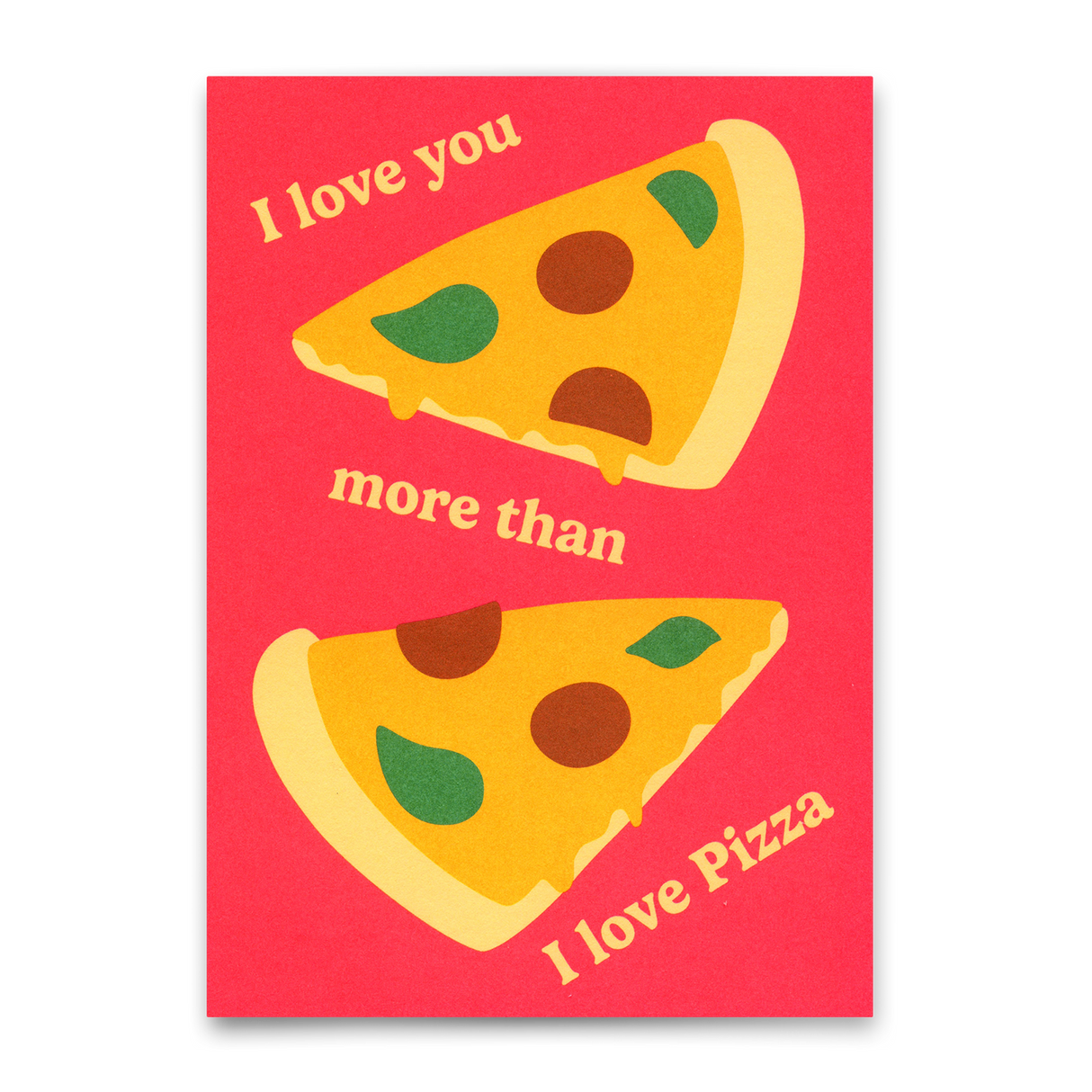 Deli Cards Postkarte "I love you more than Pizza" | Lustige Karte für Verliebte