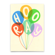 Deli Cards Postkarte "Hooray Balloons" | Schöne Karte für jeden Anlass