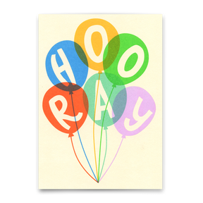 Deli Cards Postkarte "Hooray Balloons" | Schöne Karte für jeden Anlass