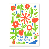 Deli Cards Postkarte "No Rain, No Flowers" | Besondere Karte mit Spruch