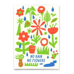 Deli Cards Postkarte "No Rain, No Flowers" | Besondere Karte mit Spruch