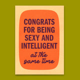 Deli Cards Postkarte "Sexy and intelligent Retro" | Lustige Karte mit Spruch