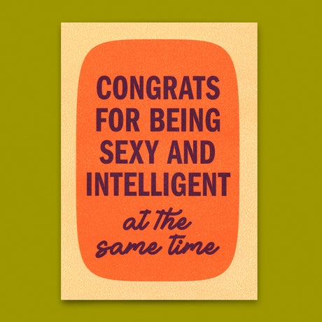 Deli Cards Postkarte "Sexy and intelligent Retro" | Lustige Karte mit Spruch