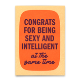 Deli Cards Postkarte "Sexy and intelligent Retro" | Lustige Karte mit Spruch