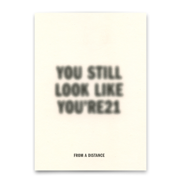 Deli Cards Postkarte "From a Distance Blurred" | Lustige Karte zum Geburtstag