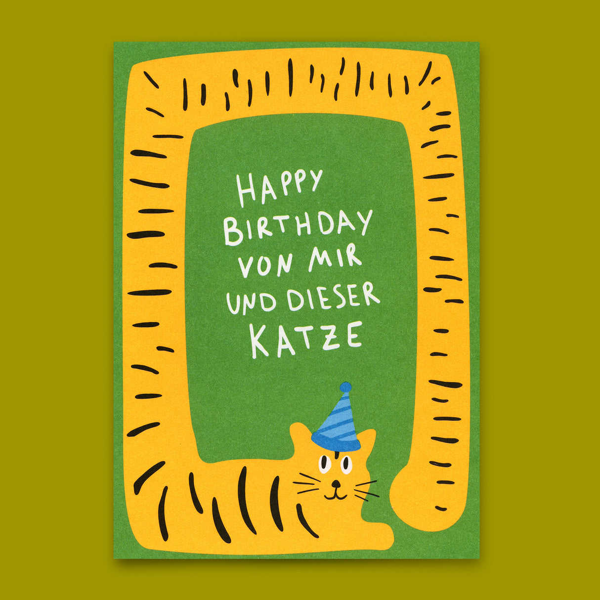 Deli Cards Postkarte "Happy Birthday Katze" | Lustige Karte zum Geburtstag