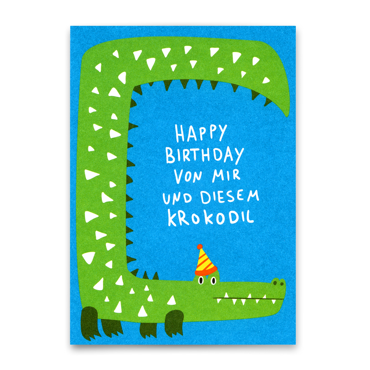 Deli Cards Postkarte "Happy Birthday Krokodil" | Lustige Karte zum Geburtstag