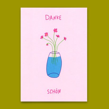 Deli Cards Postkarte "Danke Schön" | Schöne Karte zum Dankesagen