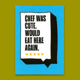 Deli Cards Postkarte "Chef was cute" | Lustige Karte mit Spruch