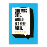 Deli Cards Postkarte "Chef was cute" | Lustige Karte mit Spruch