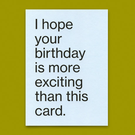 Deli Cards Postkarte "More exciting birthday" | Lustige Karte zum Geburtstag