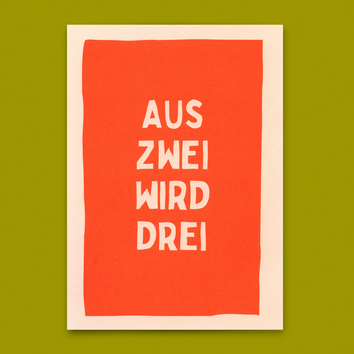 Deli Cards Postkarte "Aus zwei wird drei" | Besondere Karte zur Geburt