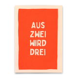 Deli Cards Postkarte "Aus zwei wird drei" | Besondere Karte zur Geburt