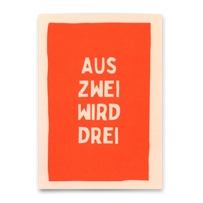 Deli Cards Postkarte "Aus zwei wird drei" | Besondere Karte zur Geburt