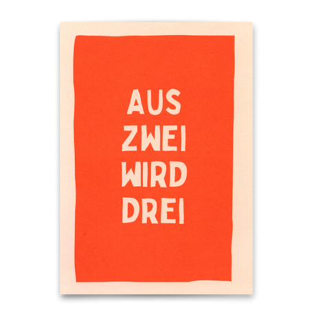 Deli Cards Postkarte "Aus zwei wird drei" | Besondere Karte zur Geburt