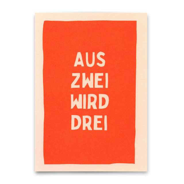 Deli Cards Postkarte "Aus zwei wird drei" | Besondere Karte zur Geburt